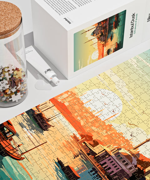 Istanbul premium puzzle - Jar, box and illustration