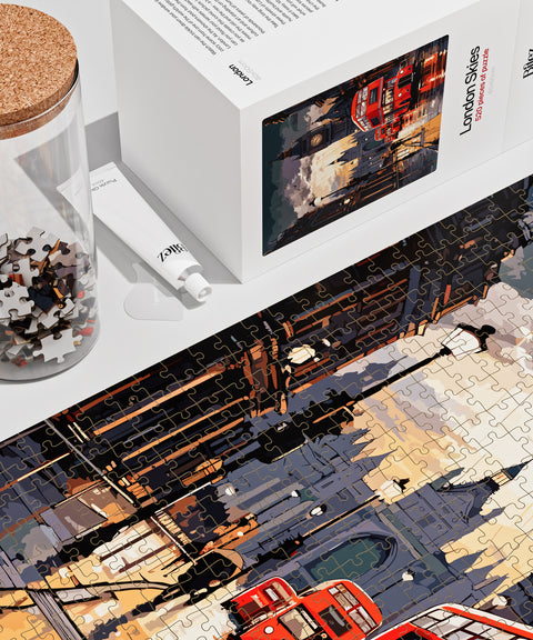 London premium puzzle - Jar, box and illustration